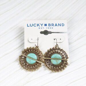 Lucky Brand Boho Turquoise Earrings Retro Chic Statement Jewelry